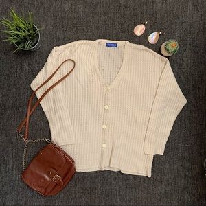 Vintage Cream Knit Cardigan